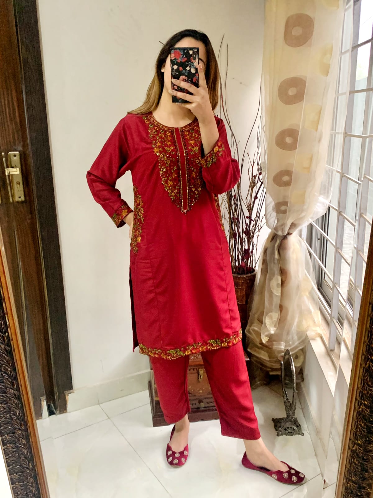 Pocket Sequence Embroidered 2-PIECE