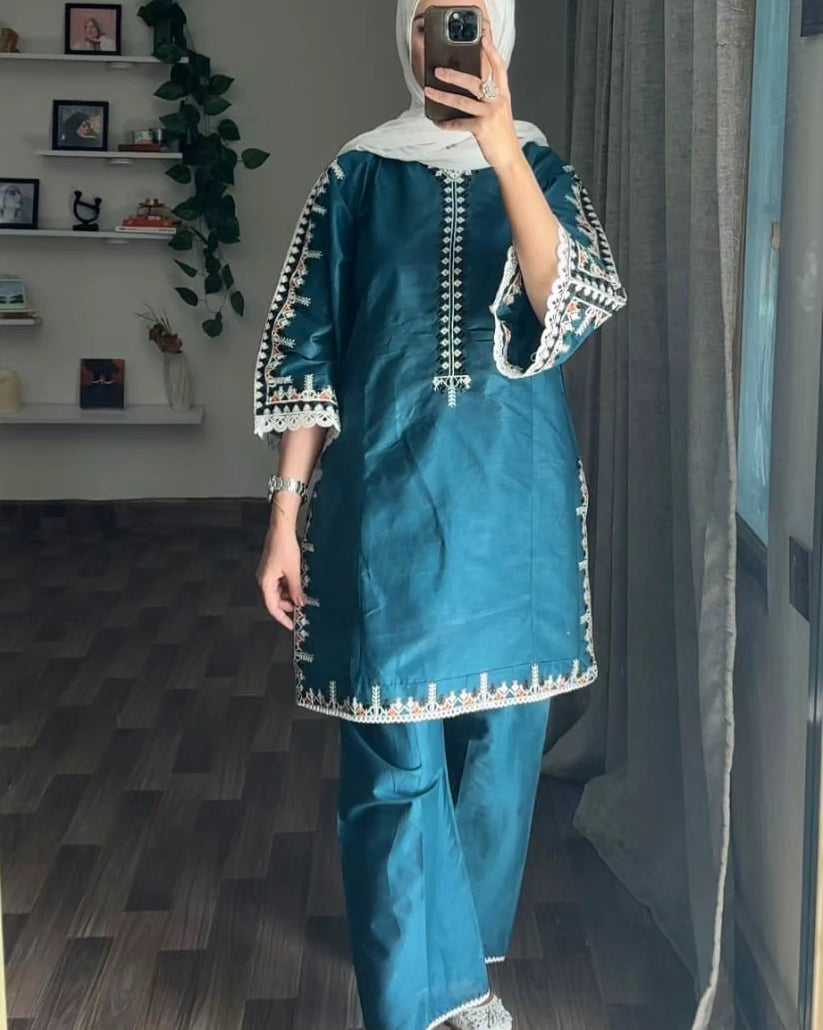 2-PIECE Stitched Multi Colour Embroidered Dress Premium Quality