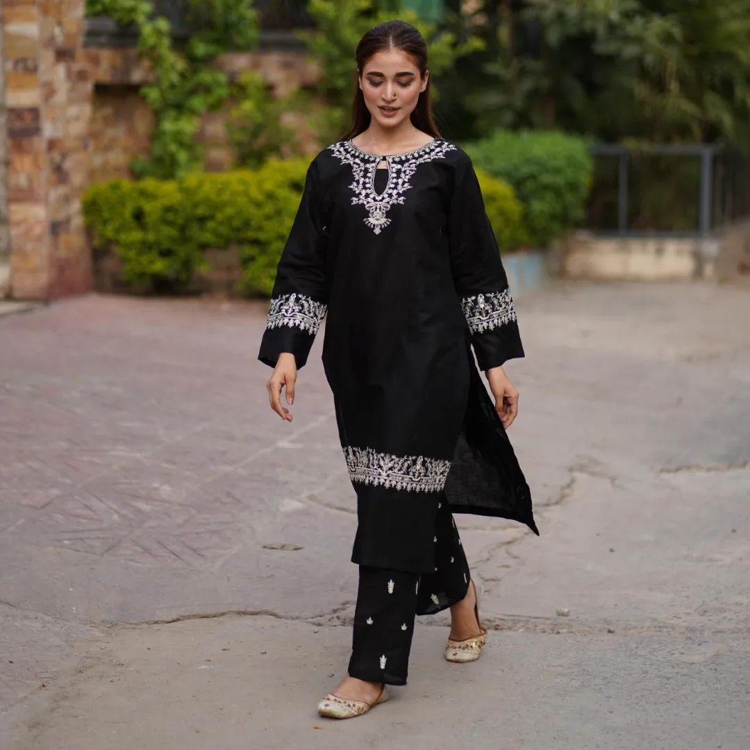 2-Piece Stitched Embroidered Dress Premium Quality