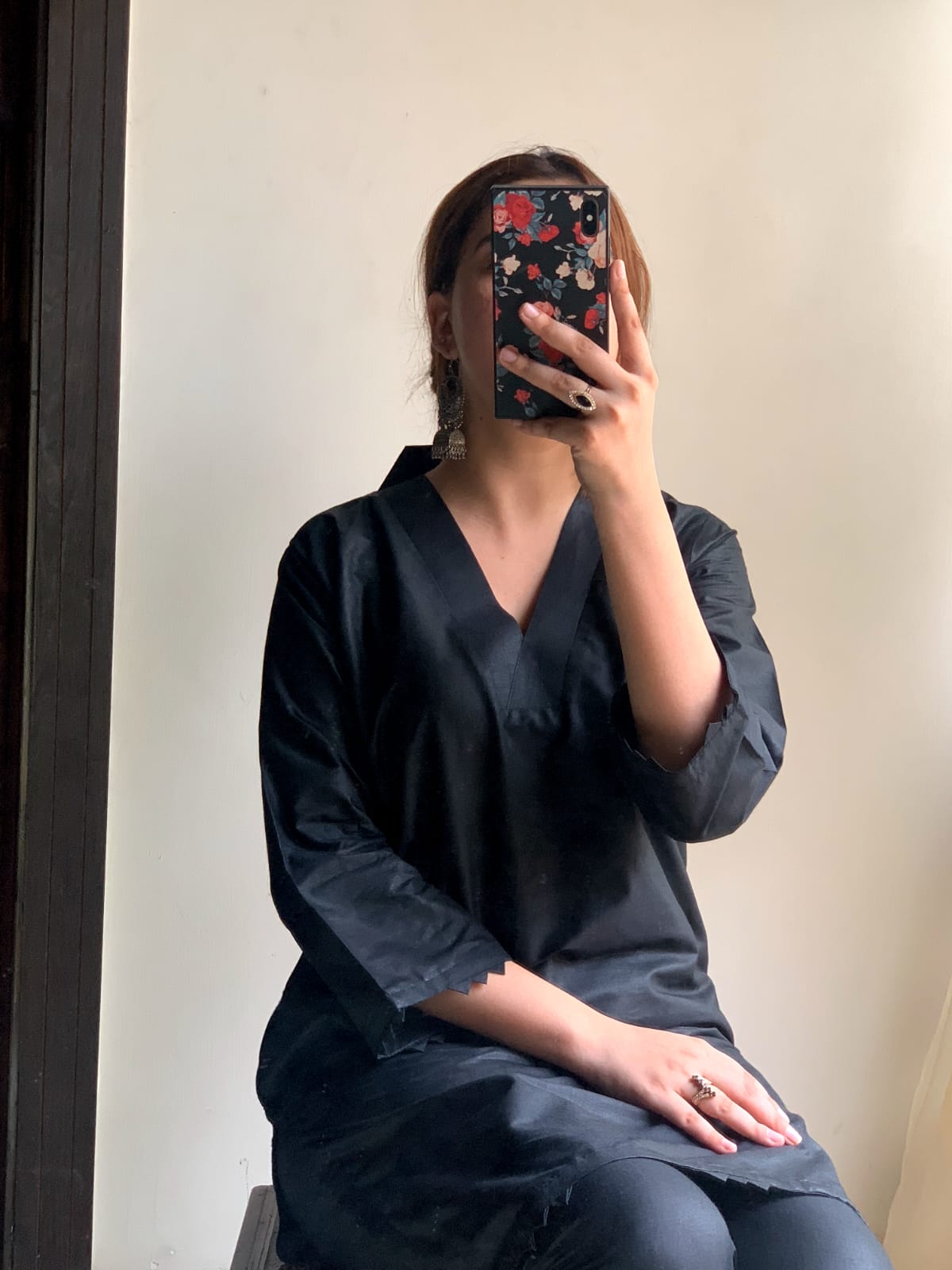Plain Black 2-Piece Stitched Dress Premium Quality