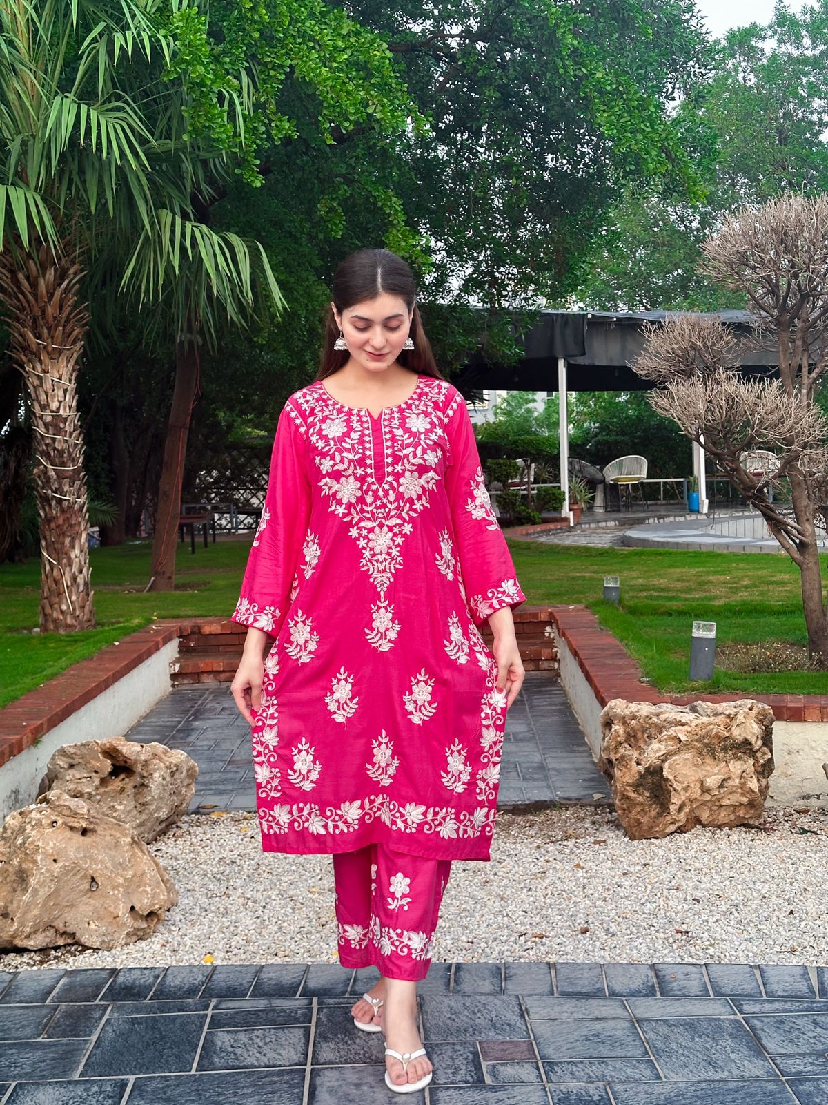 Indian Chicken Kari Long Length 2-Piece Stitched Dress Premium Quality