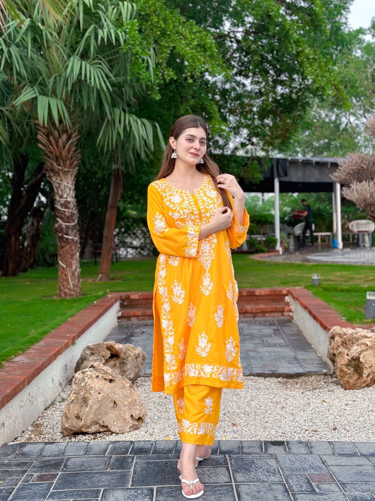 Indian Chicken Kari Long Length 2-Piece Stitched Dress Premium Quality