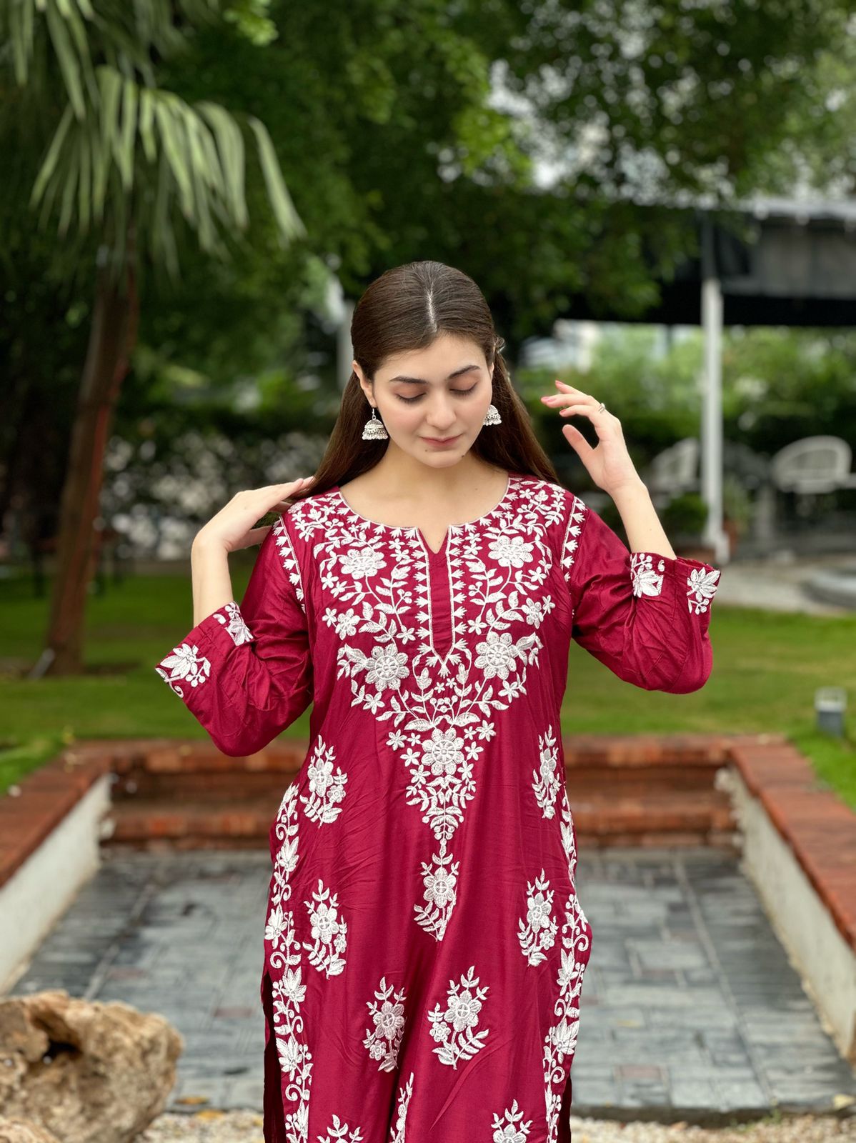 Indian Chicken Kari Long Length 2-Piece Stitched Dress Premium Quality