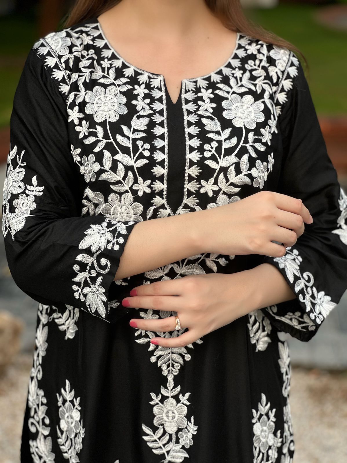Indian Chicken Kari Long Length 2-Piece Stitched Dress Premium Quality