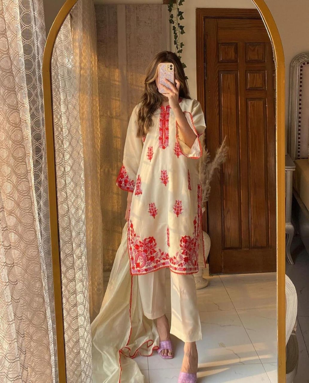 Khadi Net 2-Piece Stitched Dress Premium Quality