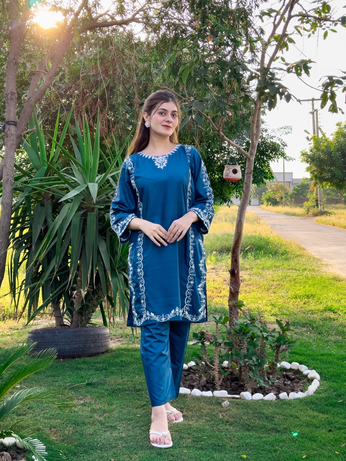 2-Piece Stitched Embroidered Dress Premium Quality
