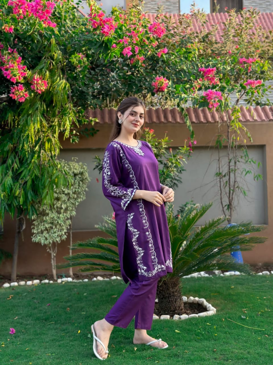 2-Piece Stitched Embroidered Dress Premium Quality