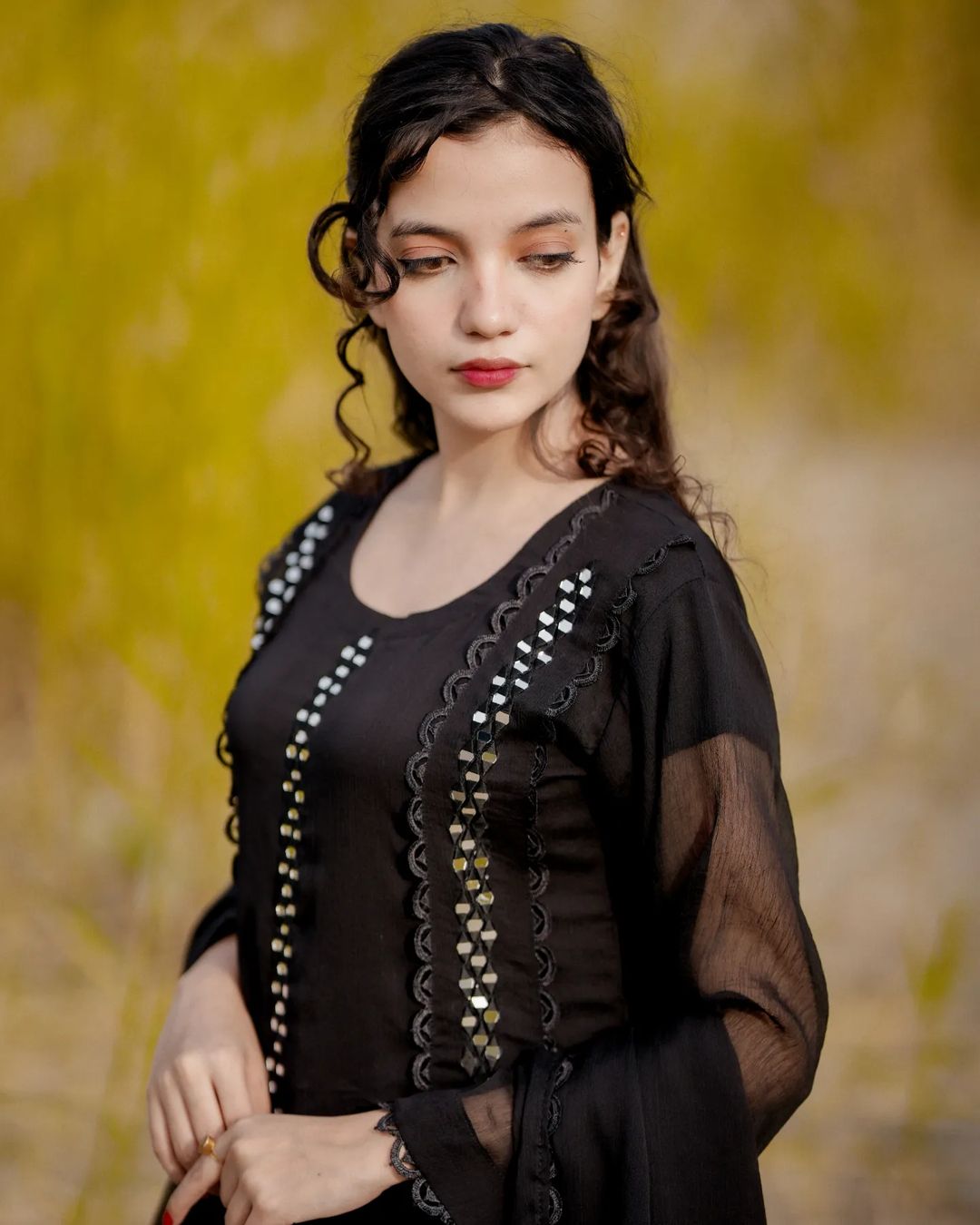 3-Piece Stitched Chiffon Maxi Dress Premium Quality
