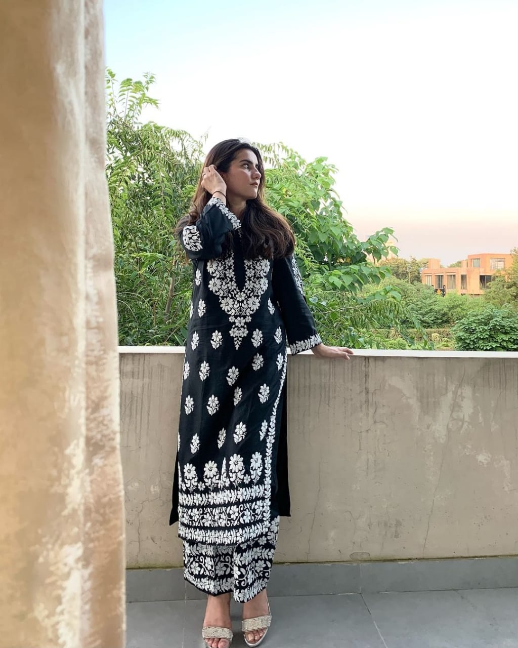 Indian Chicken Kari 2-Piece Stitched Long Embroidered Dress Premium Quality