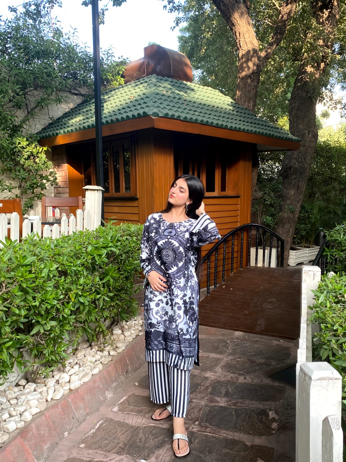 Handmade Diamond Raw Silk Digital 2-Piece Stitched Dress