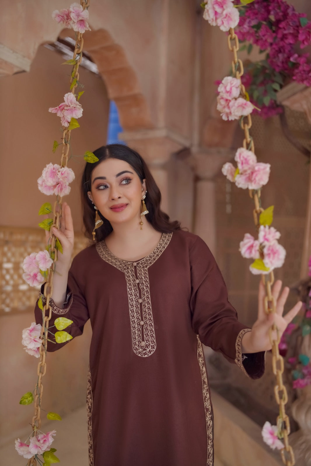 DHANAK 2-Piece Stitched Embroidered Dress Premium Quality