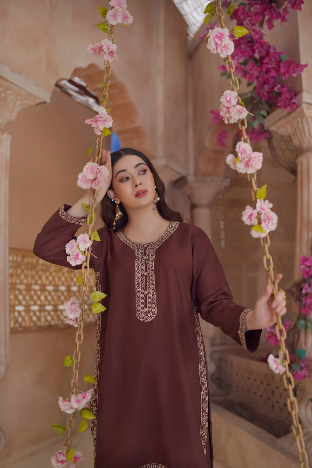 DHANAK 2-Piece Stitched Embroidered Dress Premium Quality