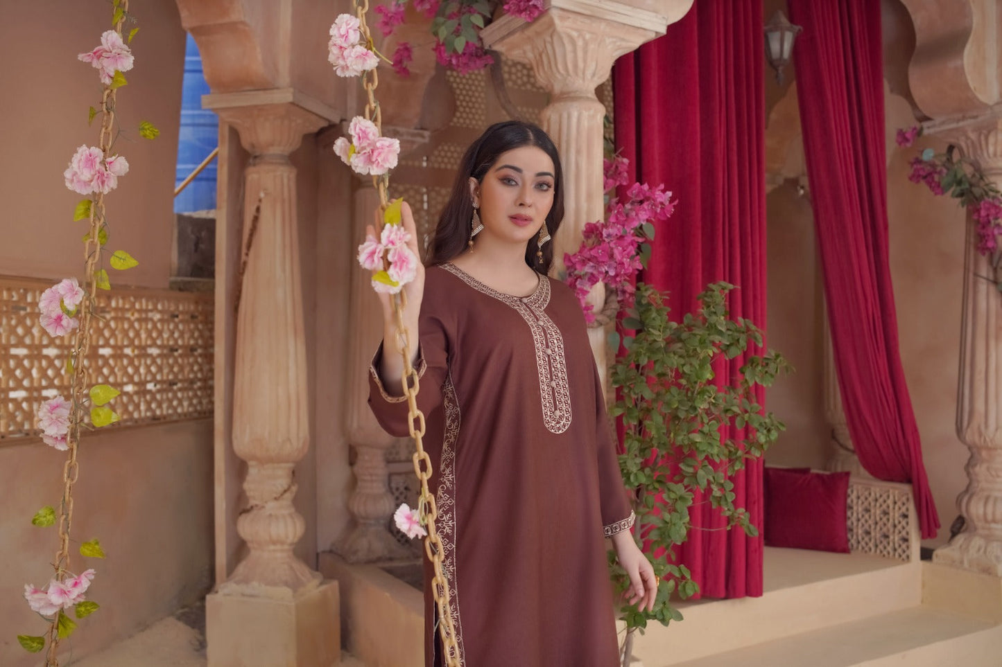 DHANAK 2-Piece Stitched Embroidered Dress Premium Quality