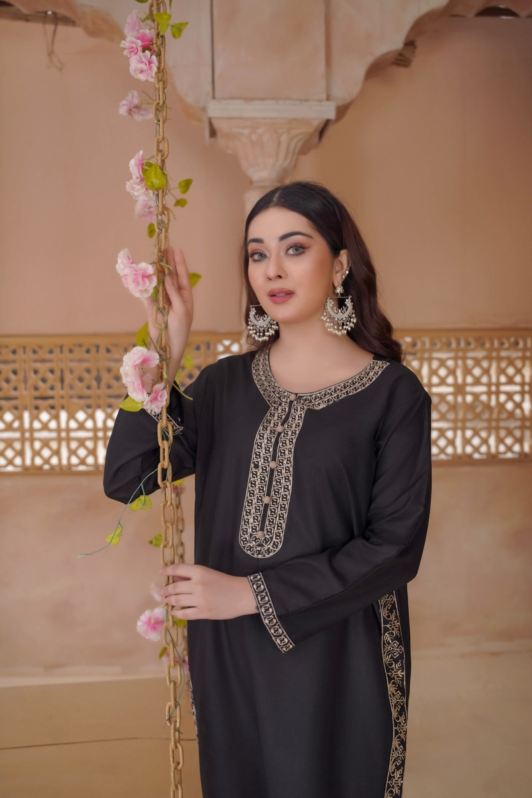 DHANAK 2-Piece Stitched Embroidered Dress Premium Quality