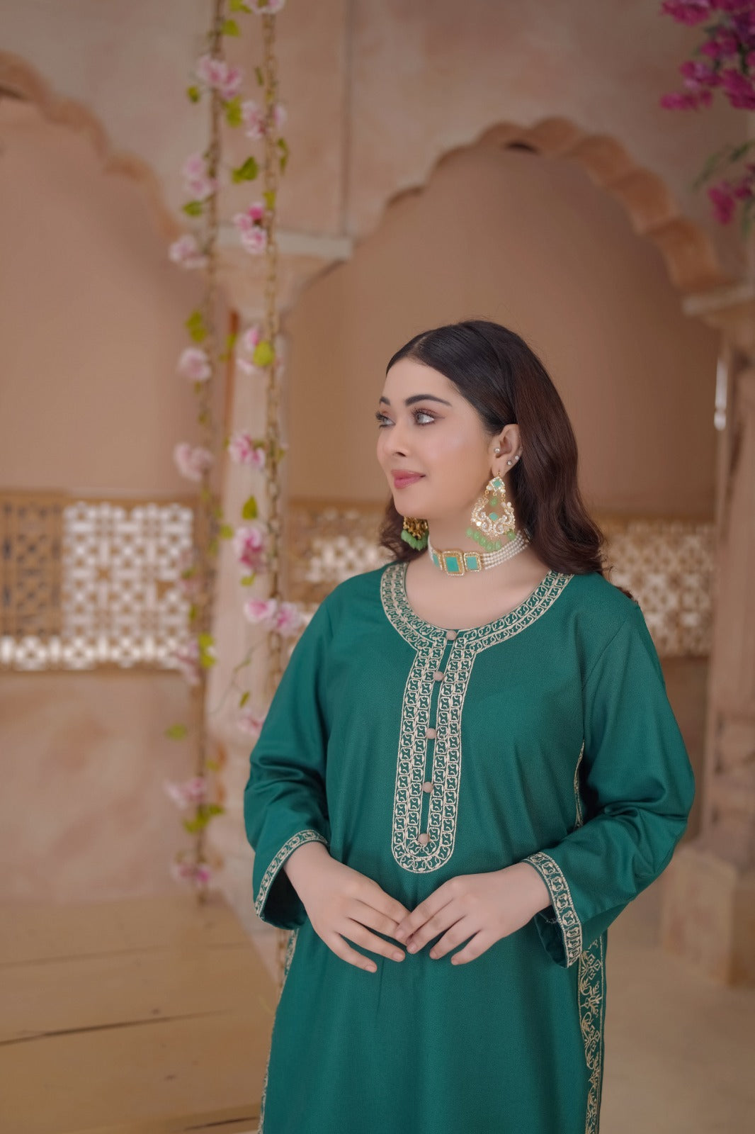 DHANAK 2-Piece Stitched Embroidered Dress Premium Quality