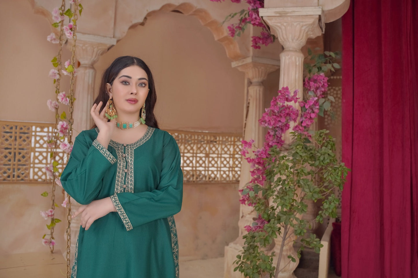 DHANAK 2-Piece Stitched Embroidered Dress Premium Quality