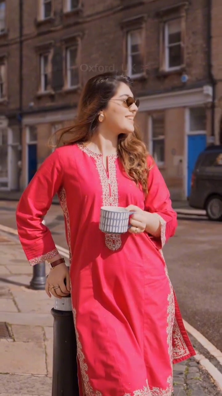 DHANAK 2-Piece Stitched Embroidered Dress Premium Quality