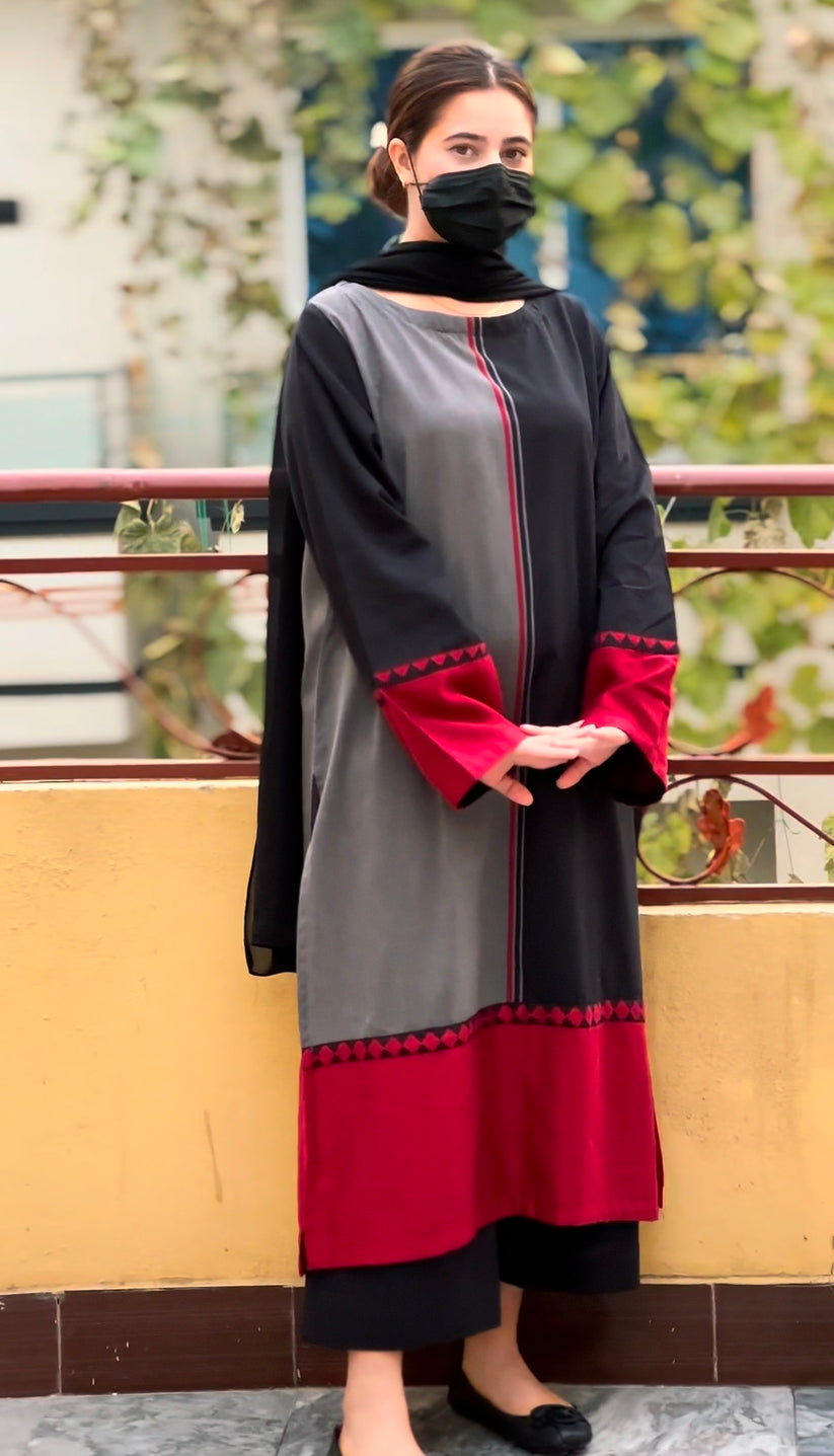 Long Length 2-Piece Stitched Dress Premium Quality