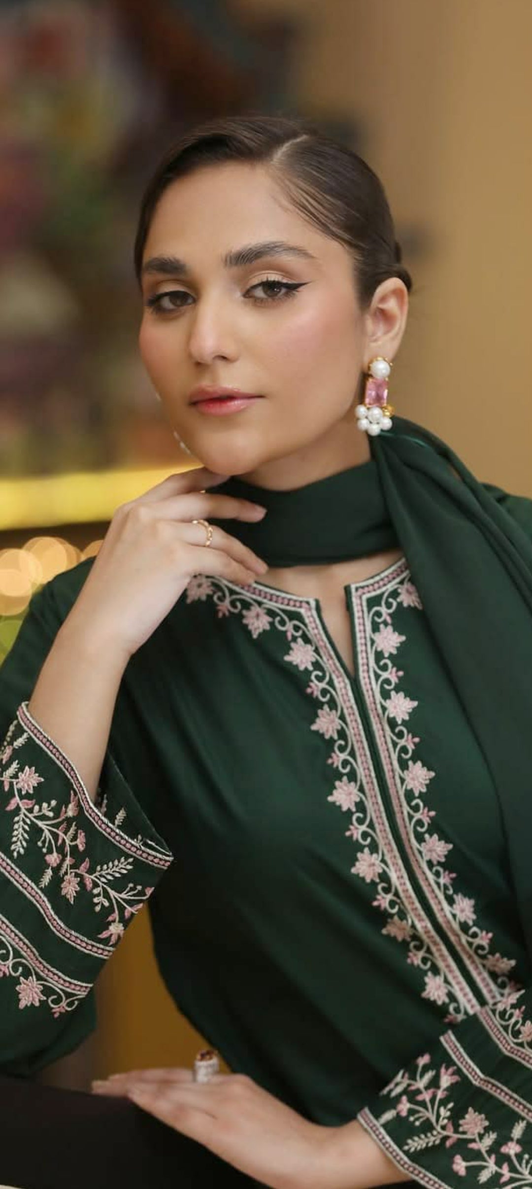 Long Length 2-Piece Stitched Embroidered Dress