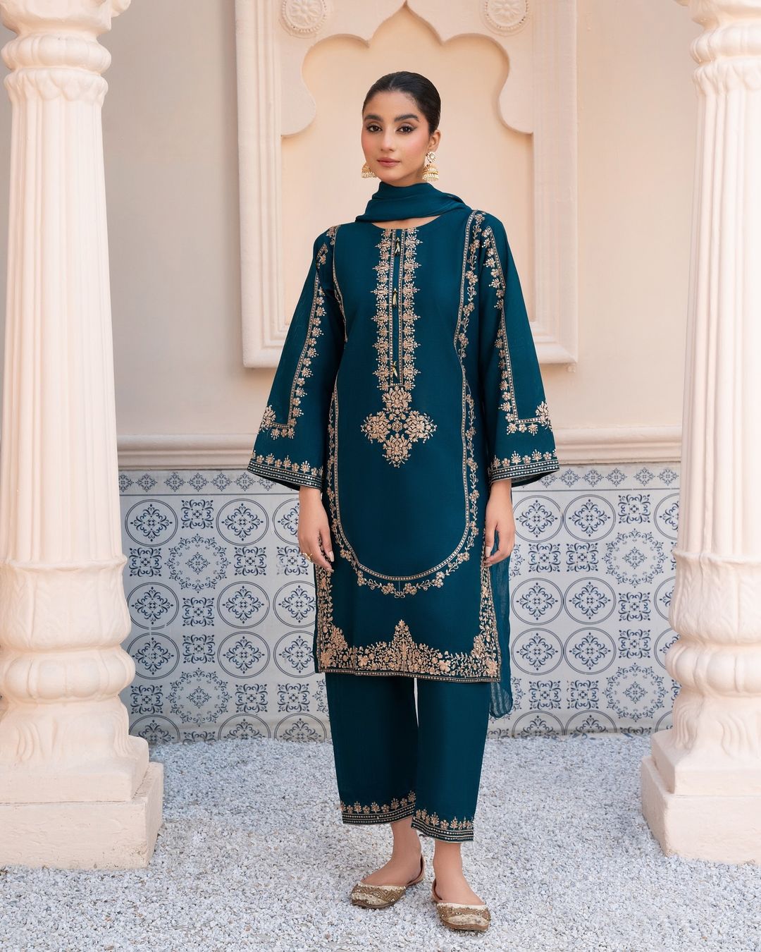 2-Piece Stitched Sequence Embroidered Dress Premium Quality SHOP ONLINE