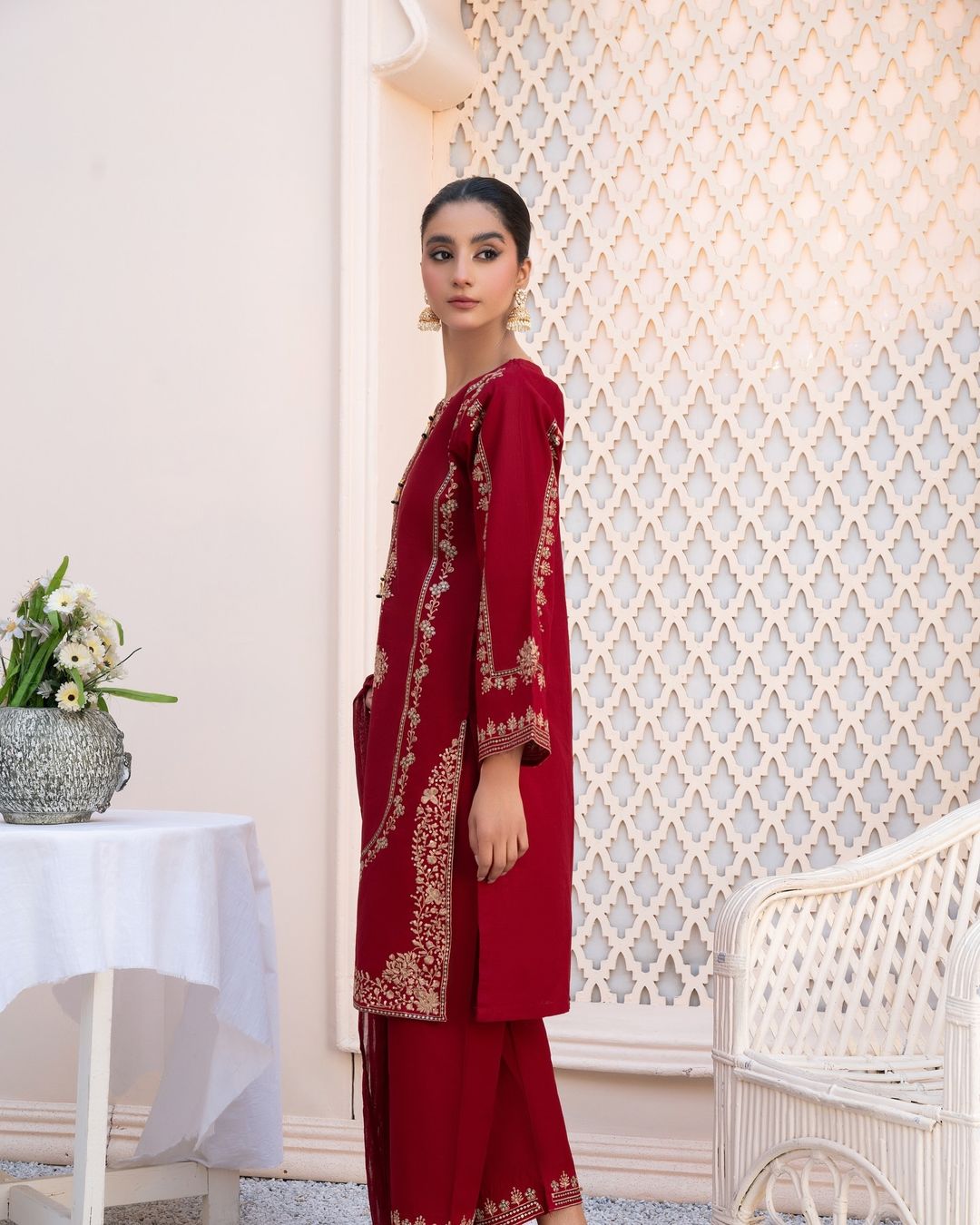 2-Piece Stitched Sequence Embroidered Dress Premium Quality SHOP ONLINE
