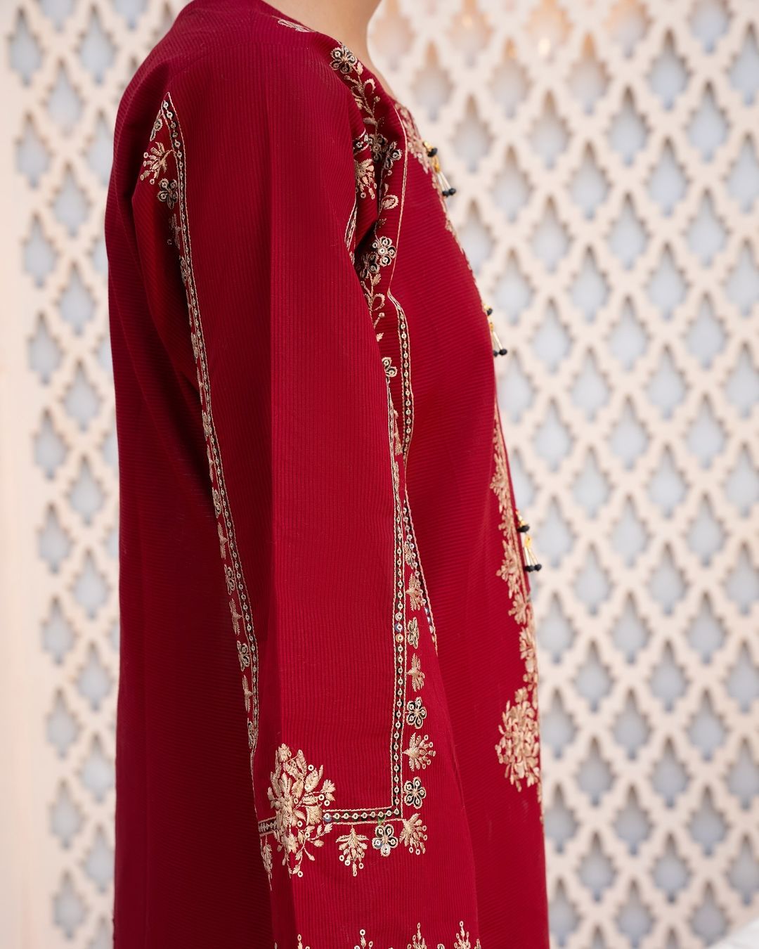 2-Piece Stitched Sequence Embroidered Dress Premium Quality SHOP ONLINE