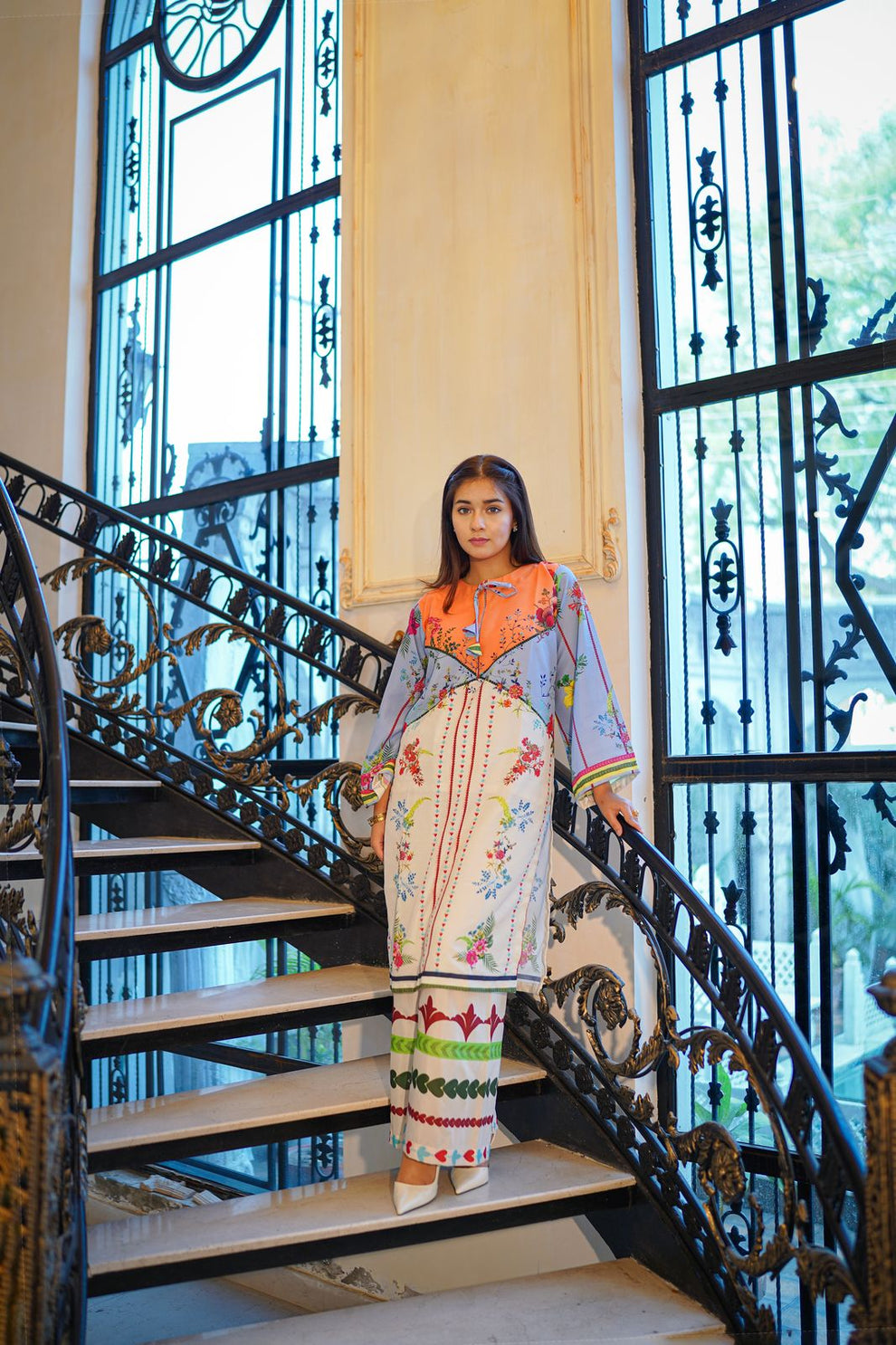 Premium Quality 2-Piece Stitched Long Length Printed Dress