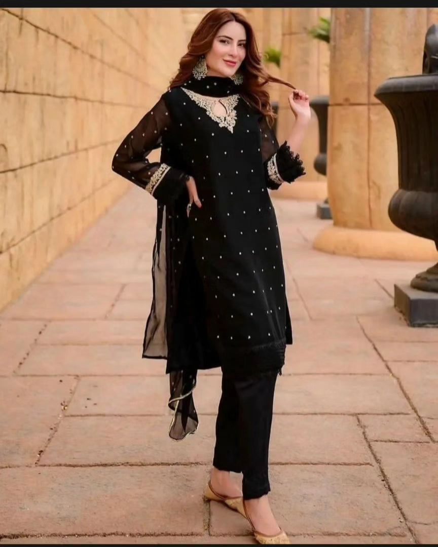 3 Pes Dress For Women And Young Girls Unique And Elegant Premium Quality Embroidered