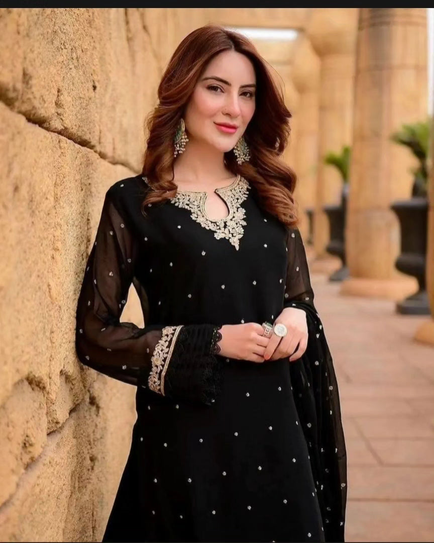 3 Pes Dress For Women And Young Girls Unique And Elegant Premium Quality Embroidered