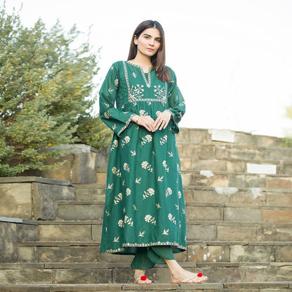 2-Piece Stitched Embroidered Maxi Dress Premium Quality
