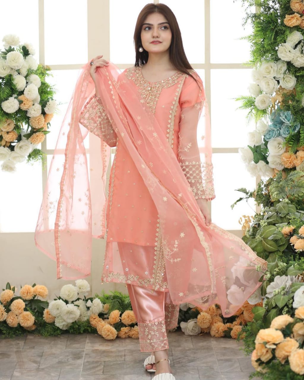 3-Piece Stitched Fancy Dress Premium Quality
