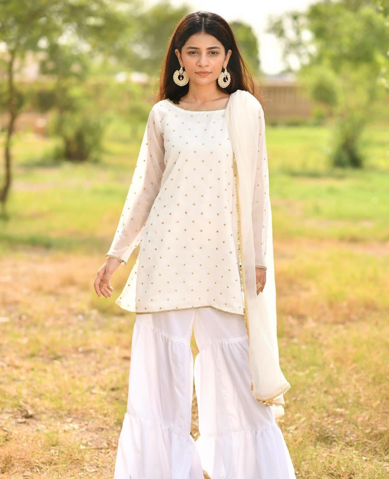 3-Piece Stitched Chiffon Embroidered Dress Premium Quality