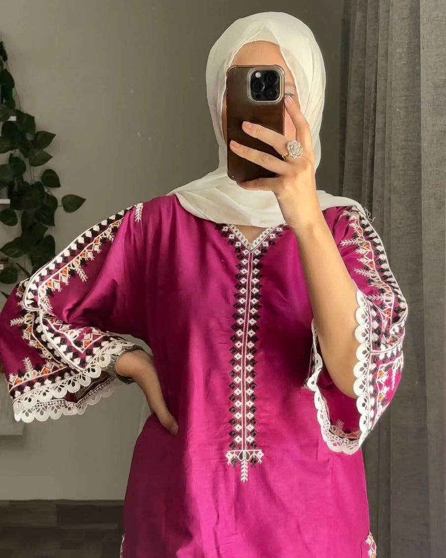 2-PIECE Stitched Multi Colour Embroidered Dress Premium Quality