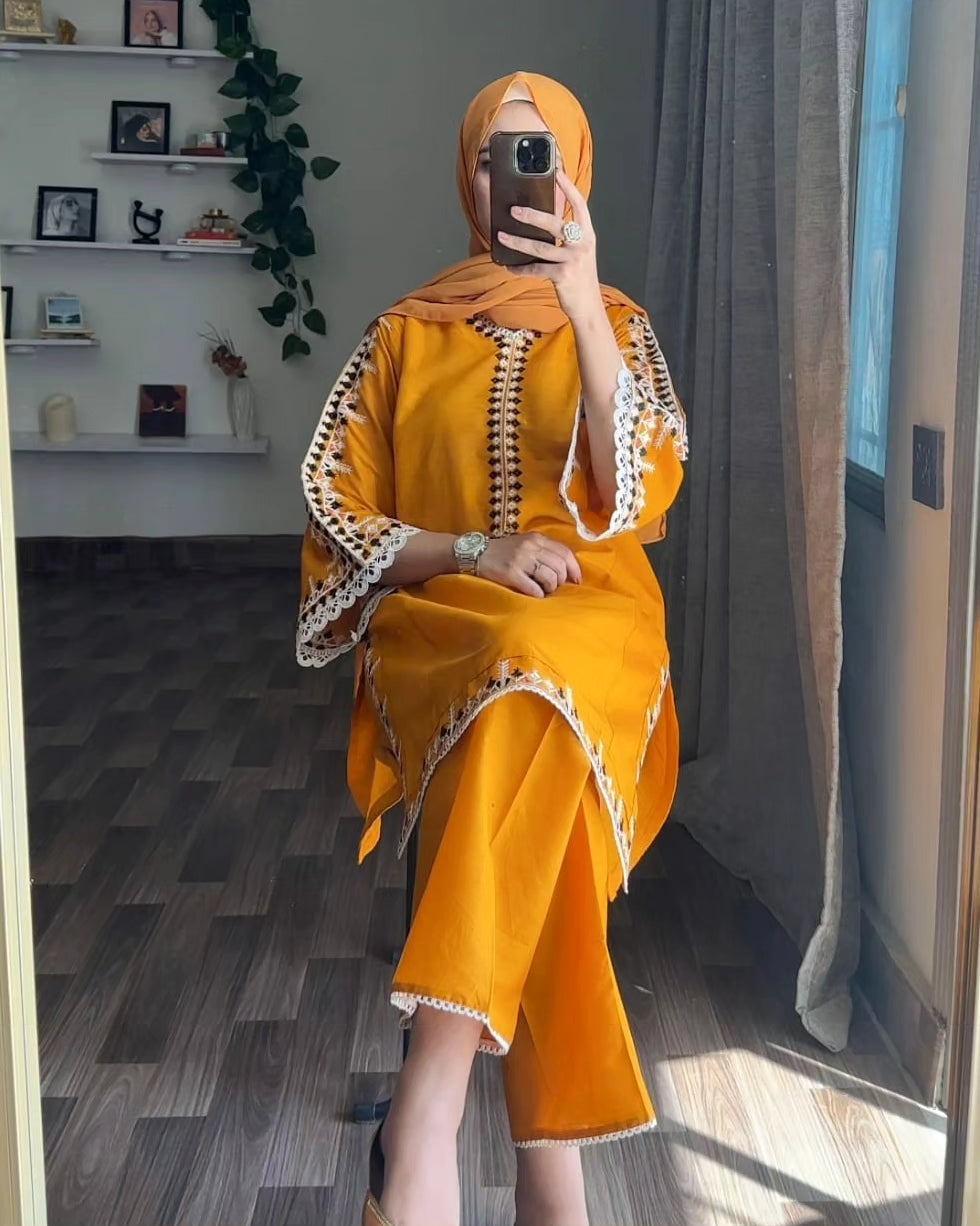 2-PIECE Stitched Multi Colour Embroidered Dress Premium Quality
