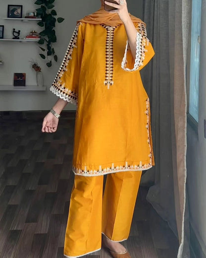 2-PIECE Stitched Multi Colour Embroidered Dress Premium Quality