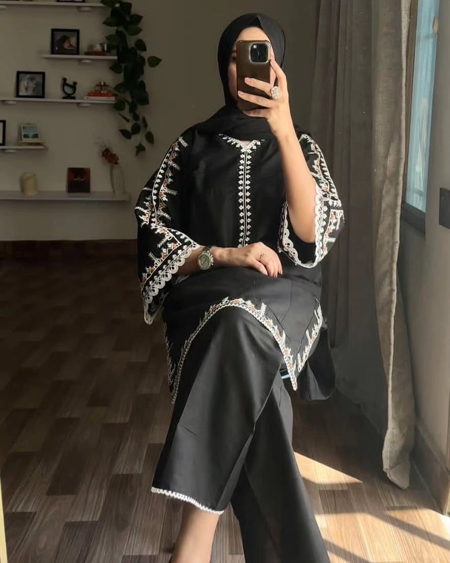2-PIECE Stitched Multi Colour Embroidered Dress Premium Quality