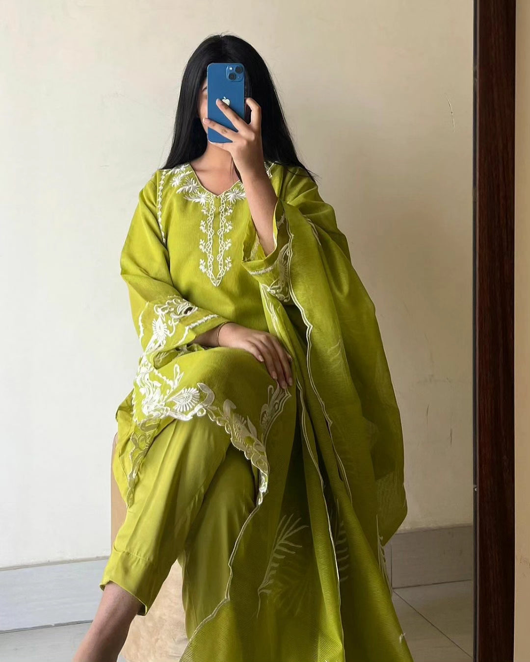3-Piece Stitched CutWork & Embroidered Dress Premium Quality SHOP ONLINE