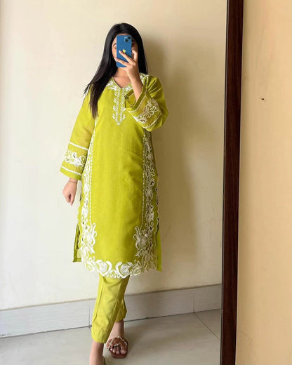 3-Piece Stitched CutWork & Embroidered Dress Premium Quality SHOP ONLINE