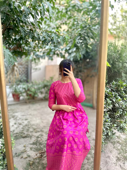 2-Piece Stitched Fancy Maxi Dress Premium Quality