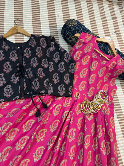 2-Piece Stitched Maxi With Koti Dress Premium Quality