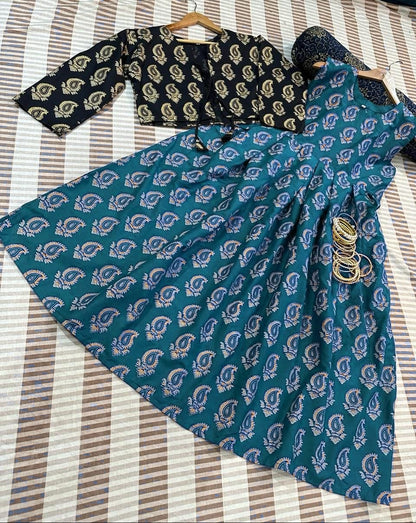 2-Piece Stitched Maxi With Koti Dress Premium Quality