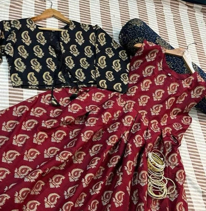 2-Piece Stitched Maxi With Koti Dress Premium Quality