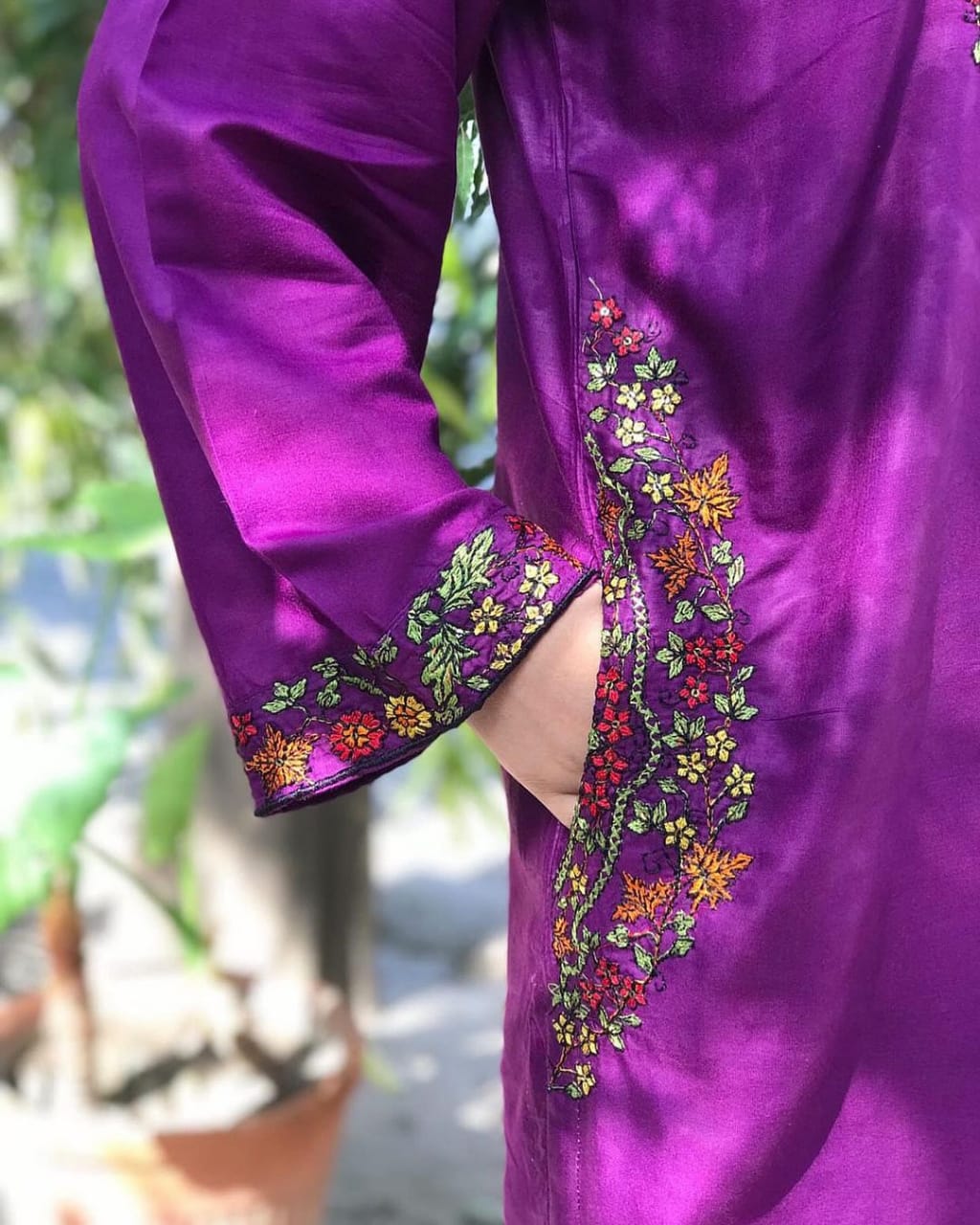 Pocket Sequence Embroidered 2-PIECE
