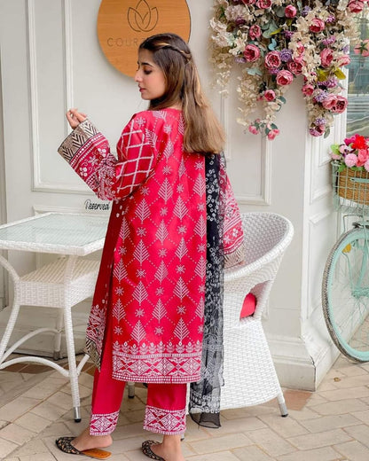 Chunri Silk 3-PIECE Stitched Dress Premium Quality