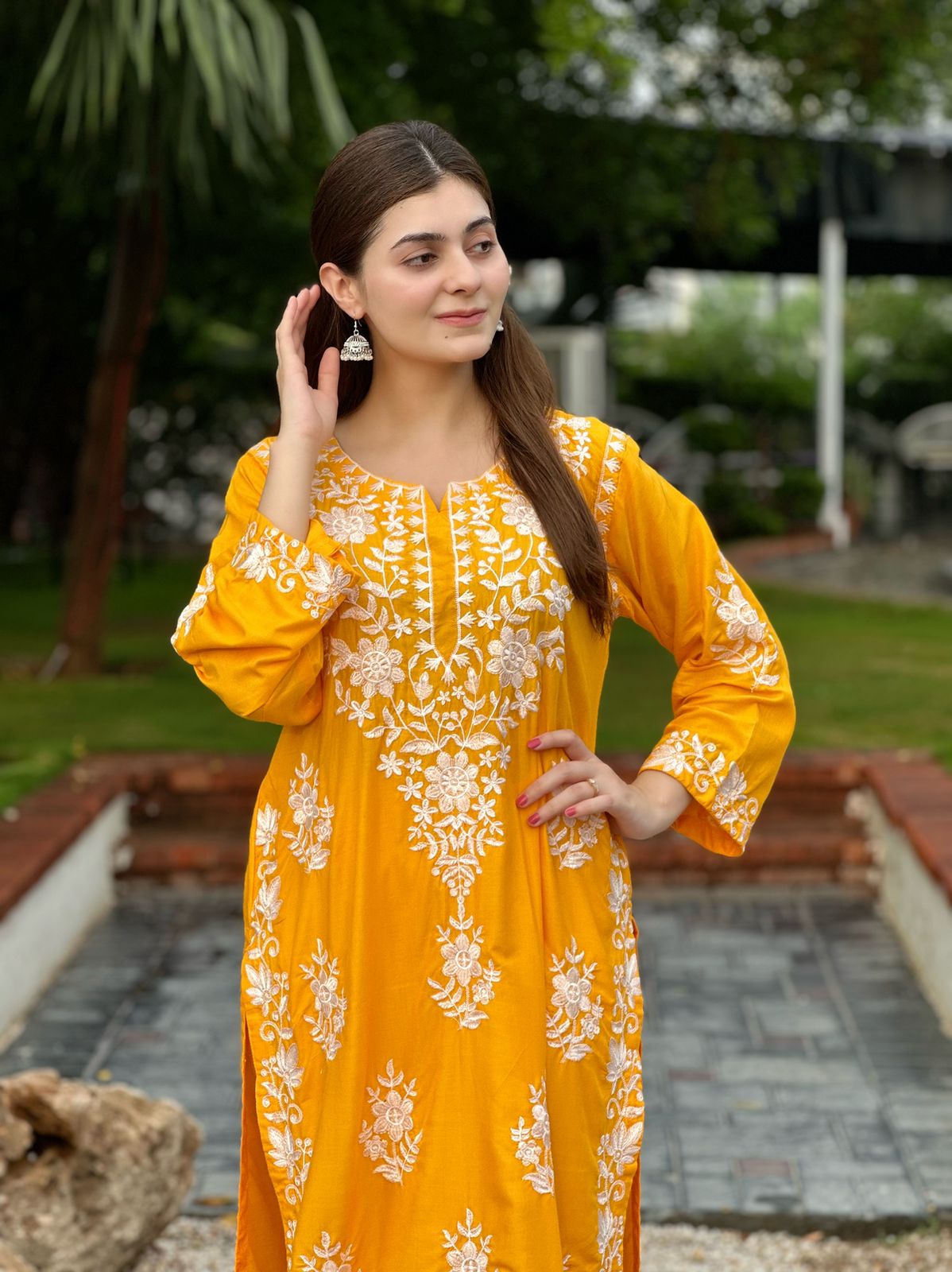 Indian Chicken Kari Long Length 2-Piece Stitched Dress Premium Quality