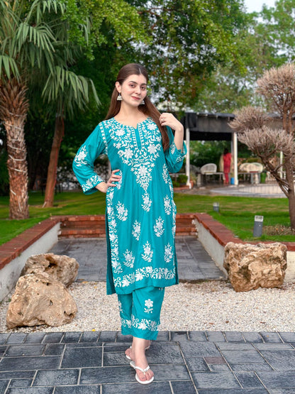 Indian Chicken Kari Long Length 2-Piece Stitched Dress Premium Quality
