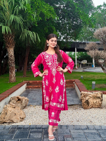 Indian Chicken Kari Long Length 2-Piece Stitched Dress Premium Quality