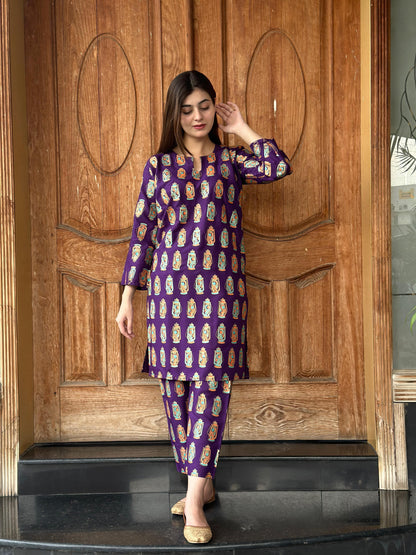 Lal-Tain Printed 2-PIECE Stitched Dress Premium Quality
