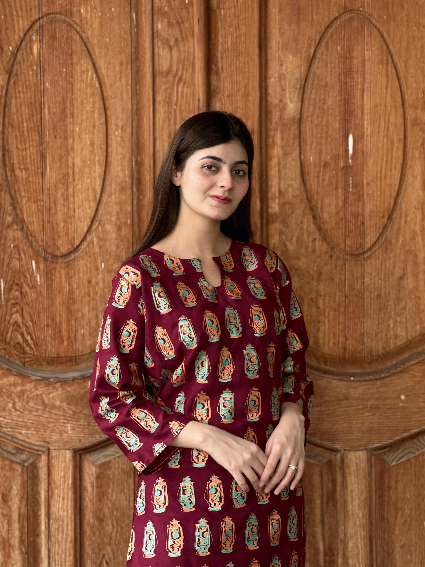 Lal-Tain Printed 2-PIECE Stitched Dress Premium Quality