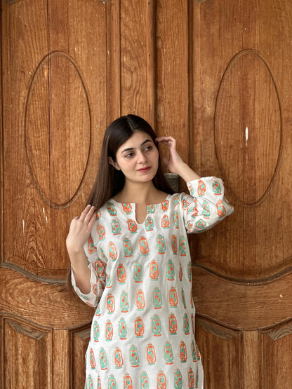 Lal-Tain Printed 2-PIECE Stitched Dress Premium Quality